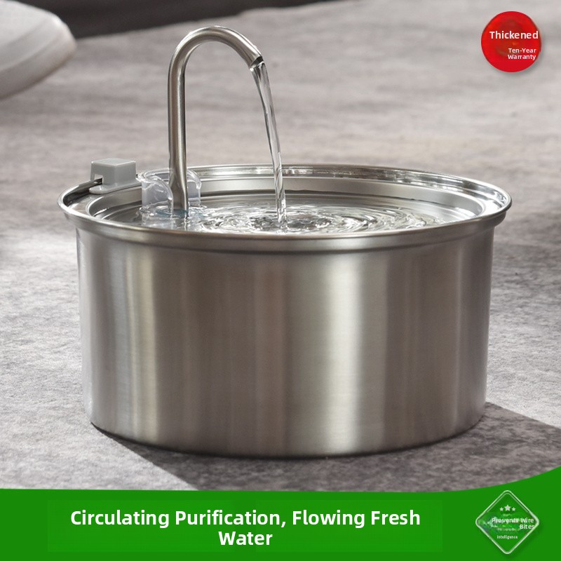 Pet Water Fountain - Thiened Stainl Steel Drinking Fountain Auatic