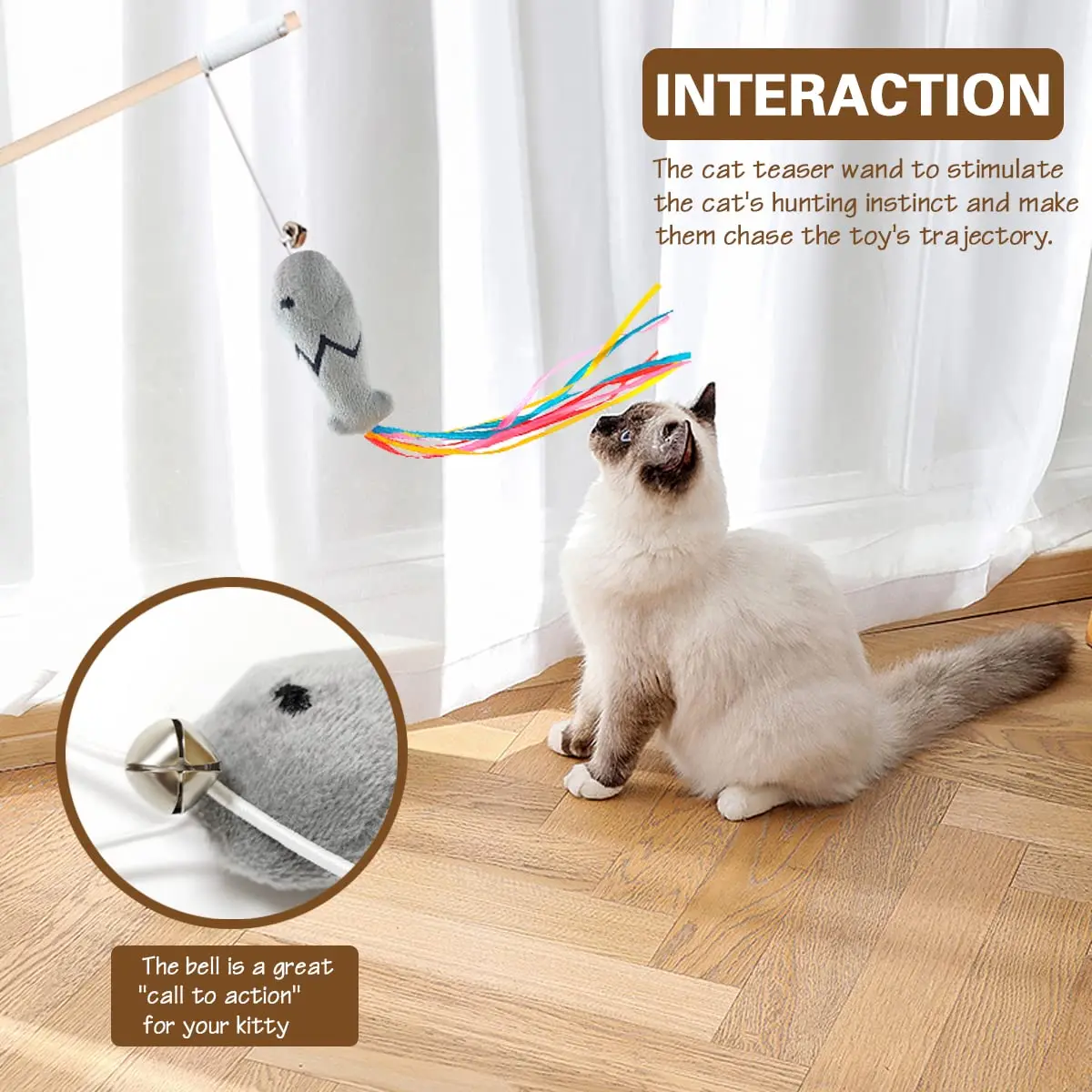 Fashion Cat Wand Toy, Natural  - Catnip Toys บทวิจารณ์และราคา