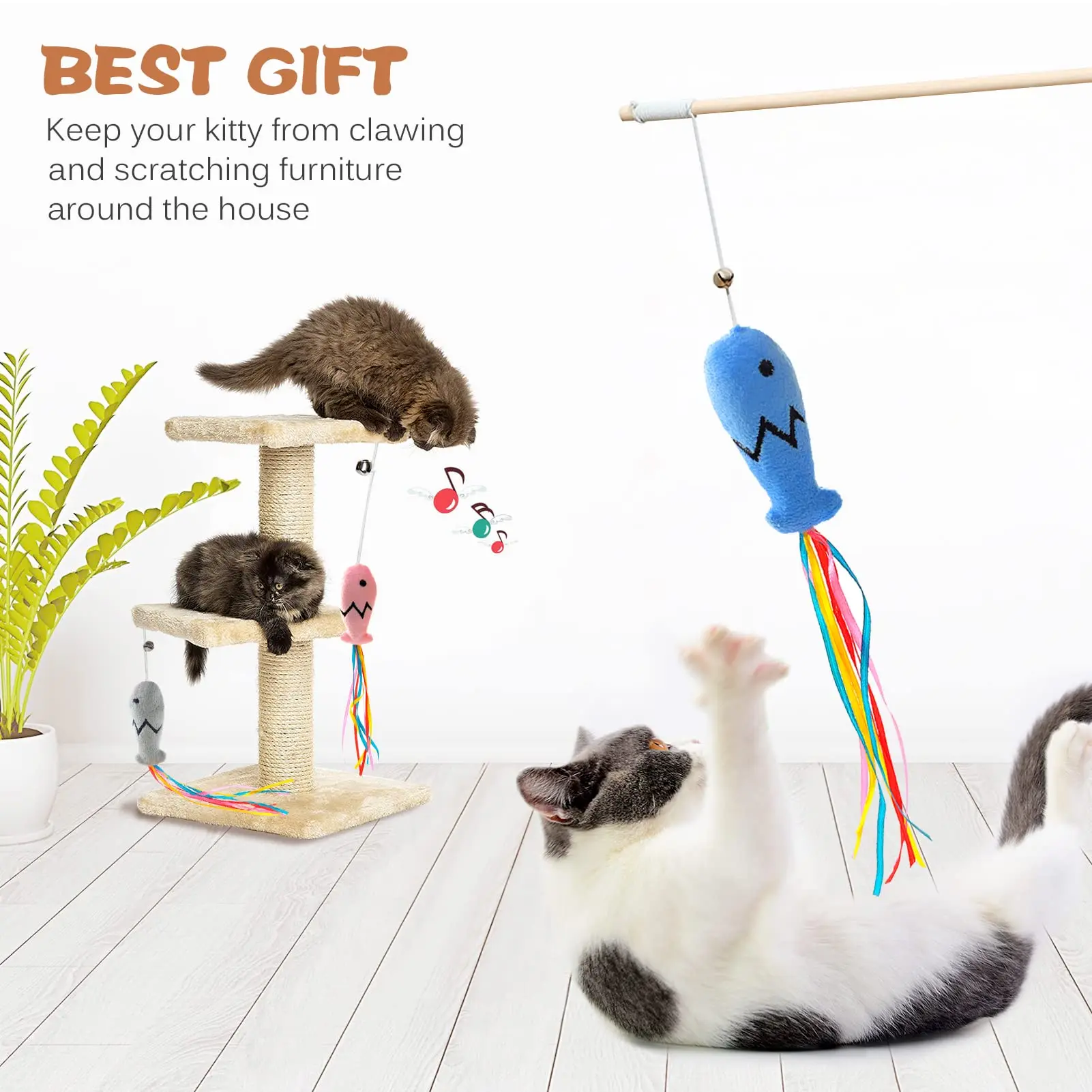 Fashion Cat Wand Toy, Natural  - Catnip Toys บทวิจารณ์และราคา
