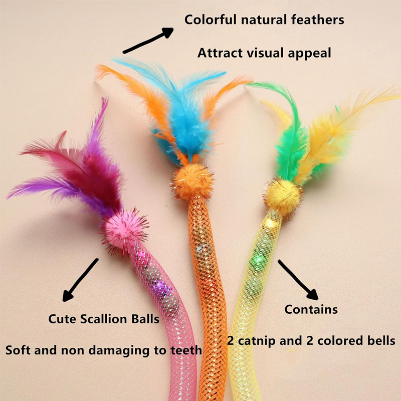 Feather Teasing Cat Stick Elas - Catnip Toys บทวิจารณ์และราคา