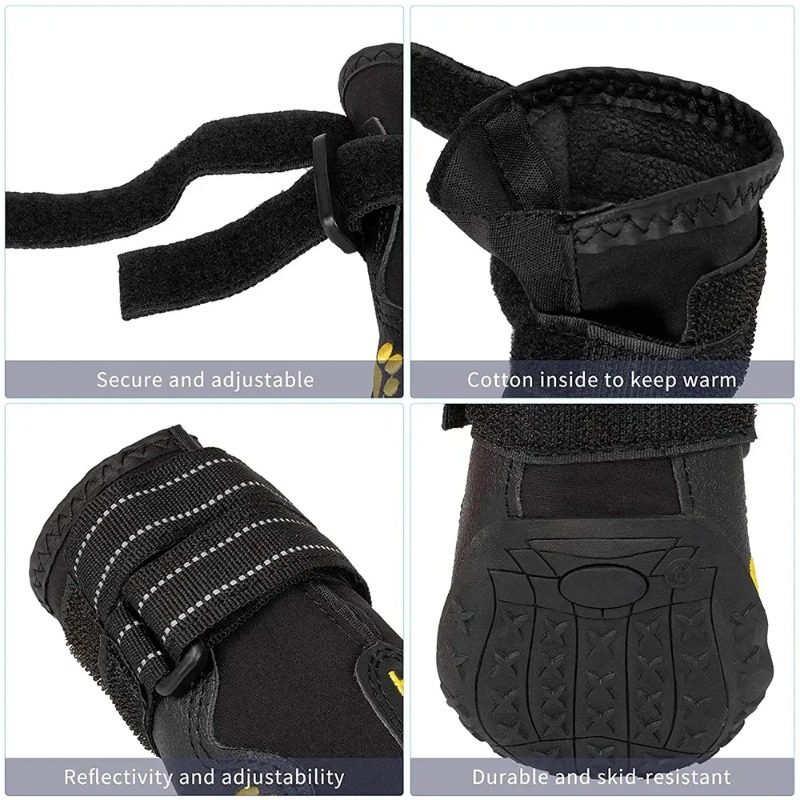 4Pcs Waterproof Dog Shoes Anti - Dog Booties Paw Protector บทวิจารณ์และราคา