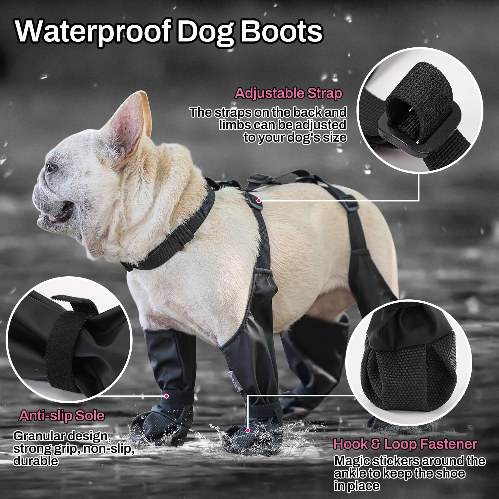 Dog Suspender Boots Waterproof - Dog Booties Paw Protector บทวิจารณ์และราคา
