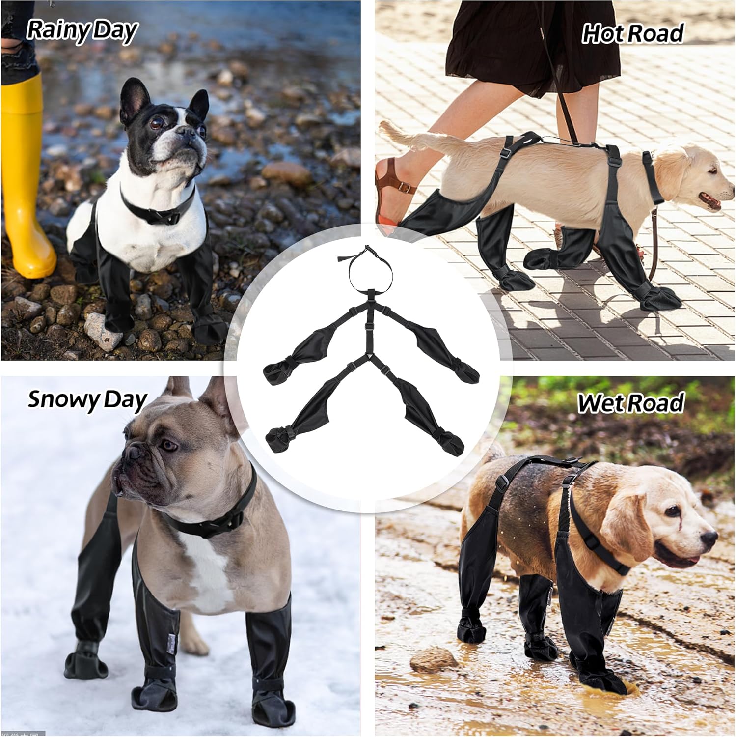 Dog Suspender Boots Waterproof - Dog Booties Paw Protector บทวิจารณ์และราคา