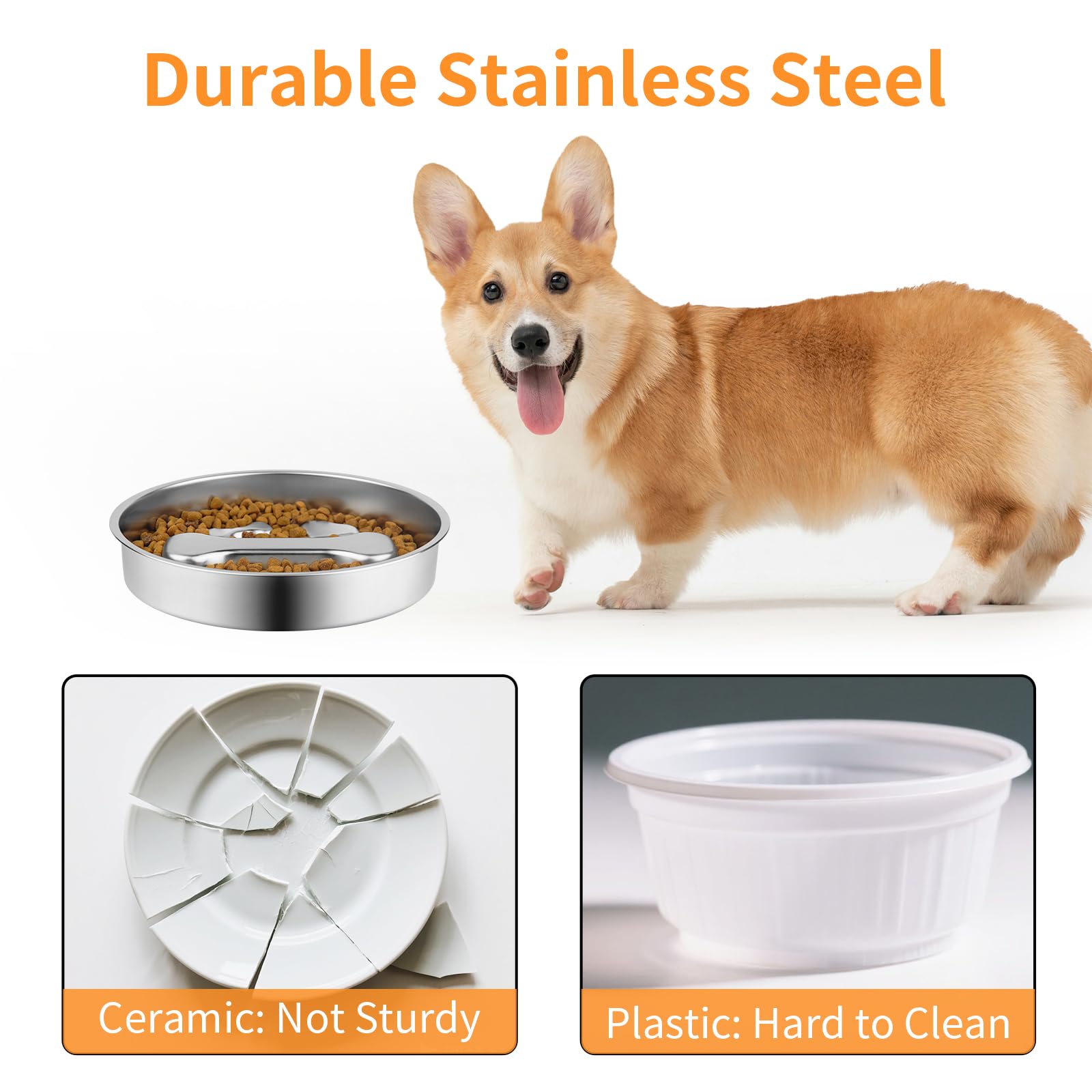 Slow Feeder Dog Bowl, Metal No - Dog Treat Puzzle Toy บทวิจารณ์และราคา