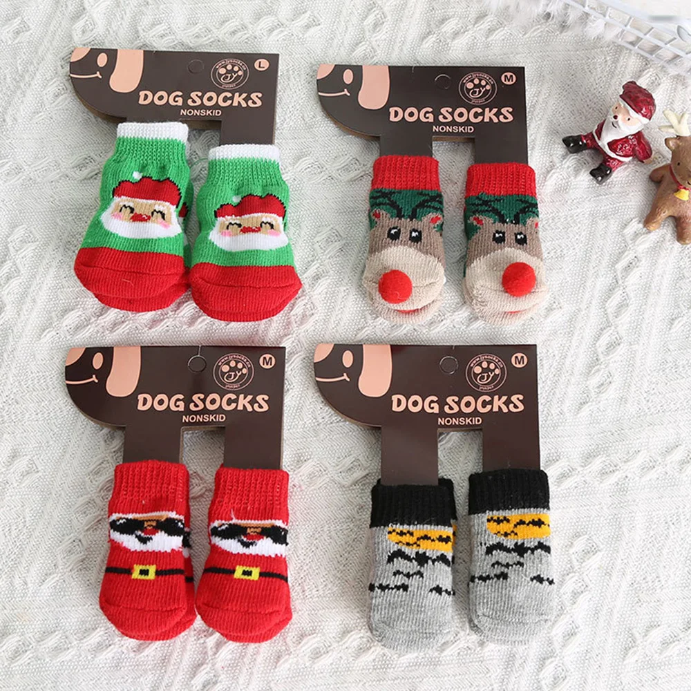 4pcs Christmas Winter Pet Dog  - Dog Booties Paw Protector บทวิจารณ์และราคา