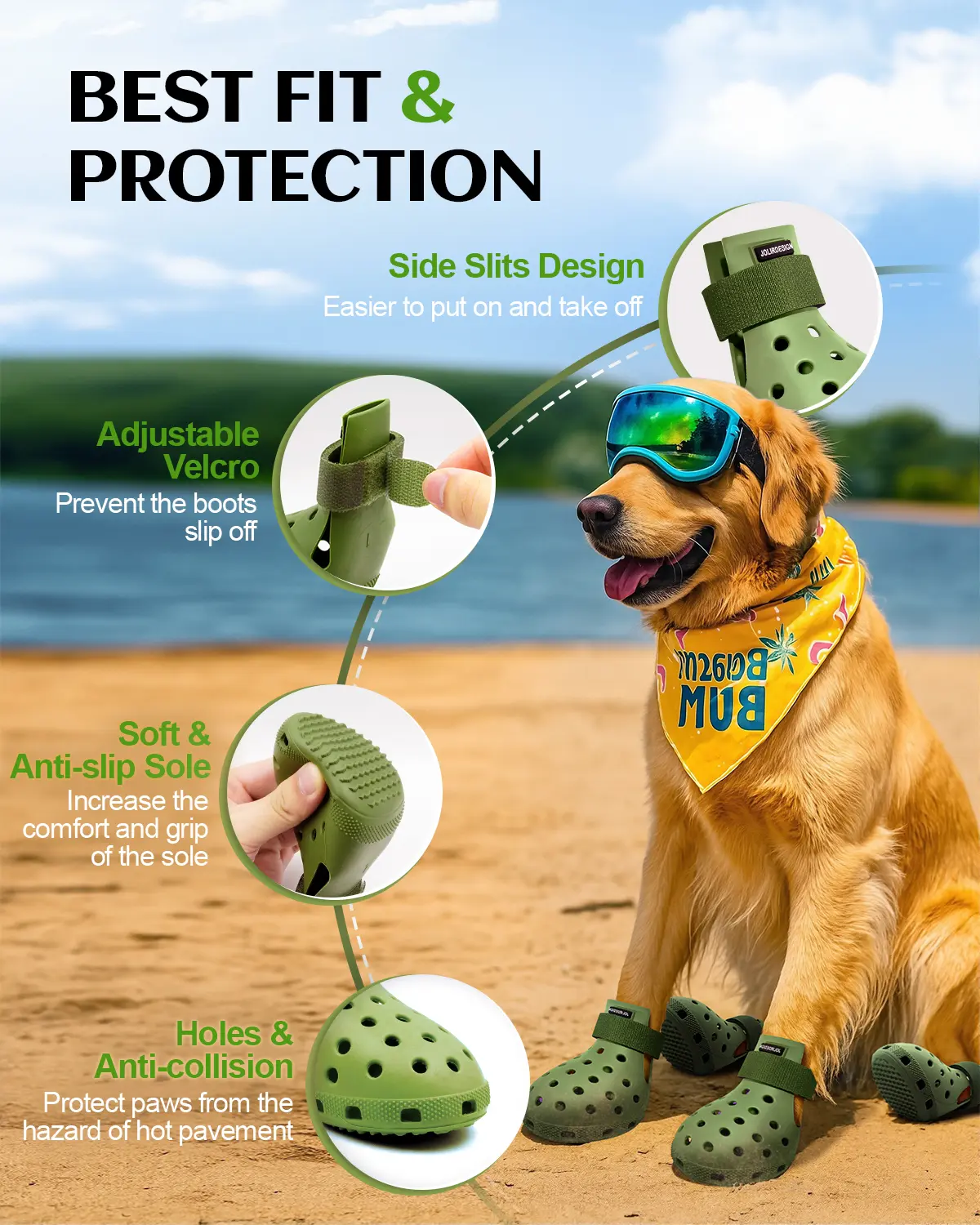 Dog Shoes for Hot Pavement - D - Dog Booties Paw Protector บทวิจารณ์และราคา