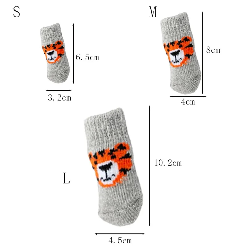 4Pcs Winter Pet Dog Socks Anti - Dog Booties Paw Protector บทวิจารณ์และราคา
