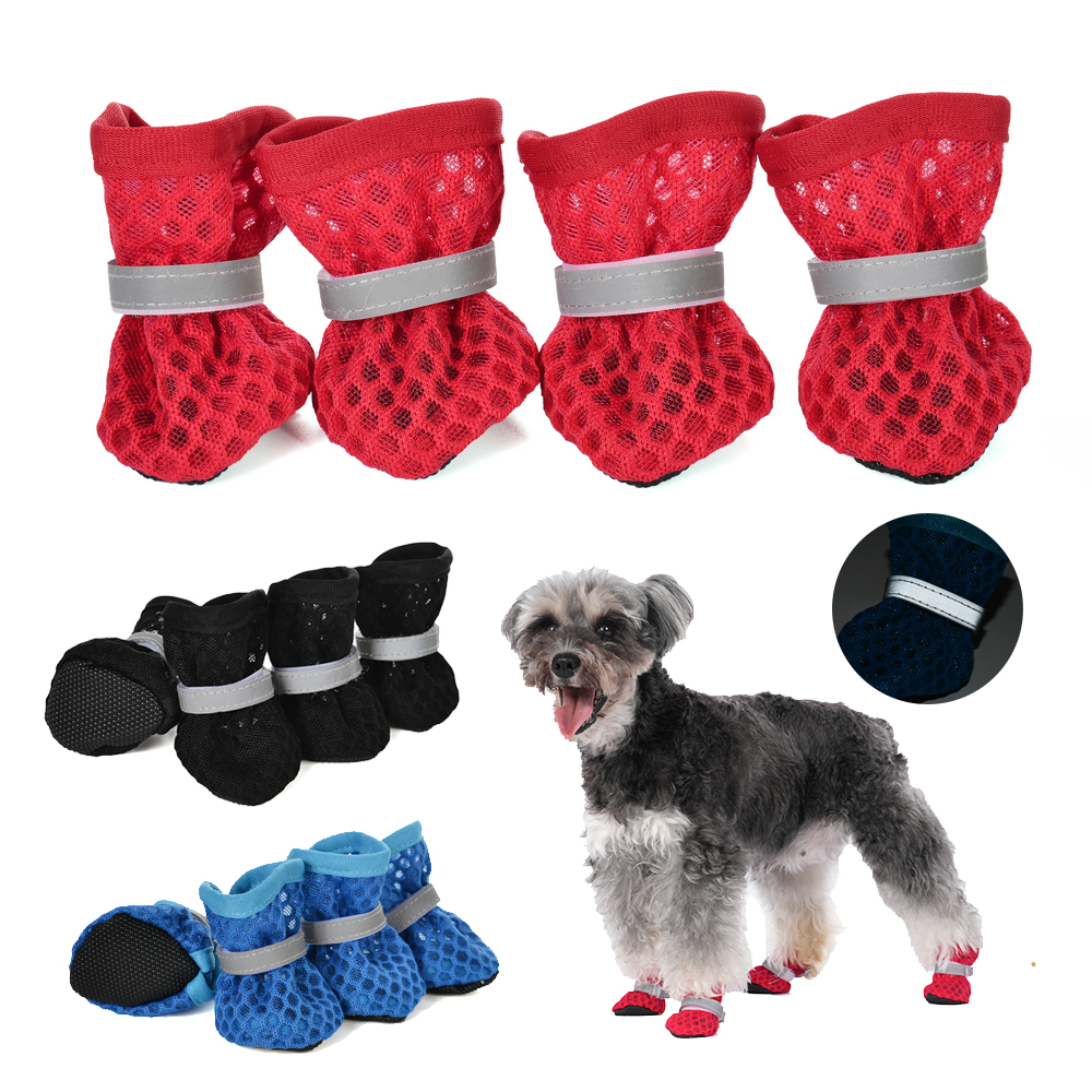 4pcs/set Summer Breathable Dog - Dog Booties Paw Protector บทวิจารณ์และราคา