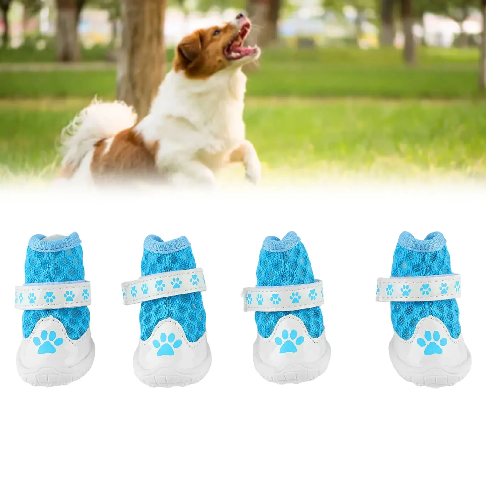 4pcs Dog Booties Spring Summer - Dog Booties Paw Protector บทวิจารณ์และราคา