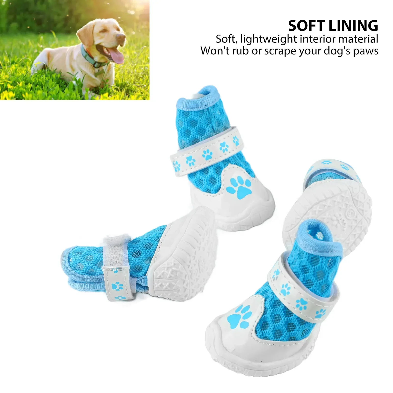 4pcs Dog Booties Spring Summer - Dog Booties Paw Protector บทวิจารณ์และราคา