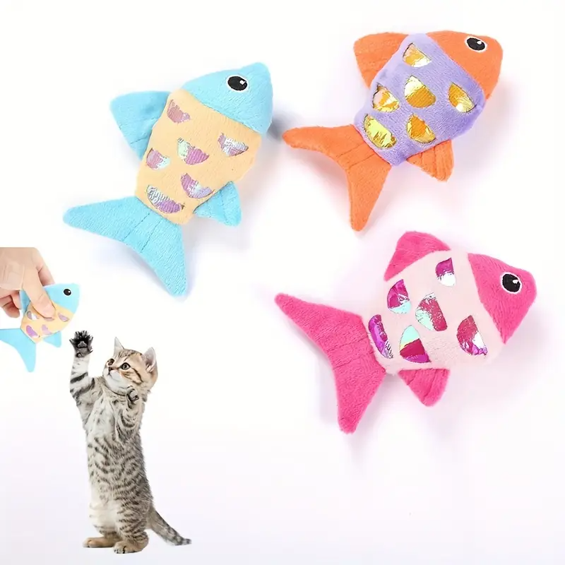 Colorful Pet Cat Toys Fish Cri - Catnip Toys บทวิจารณ์และราคา