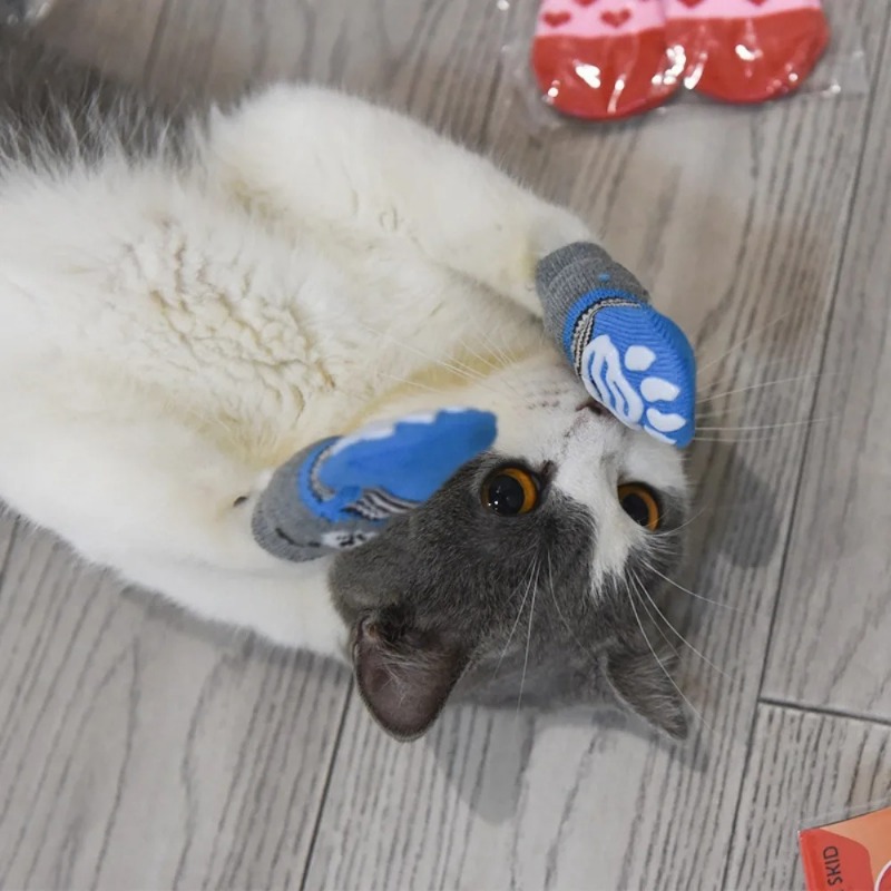 4Pcs Winter Pet Dog Socks Anti - Dog Booties Paw Protector บทวิจารณ์และราคา