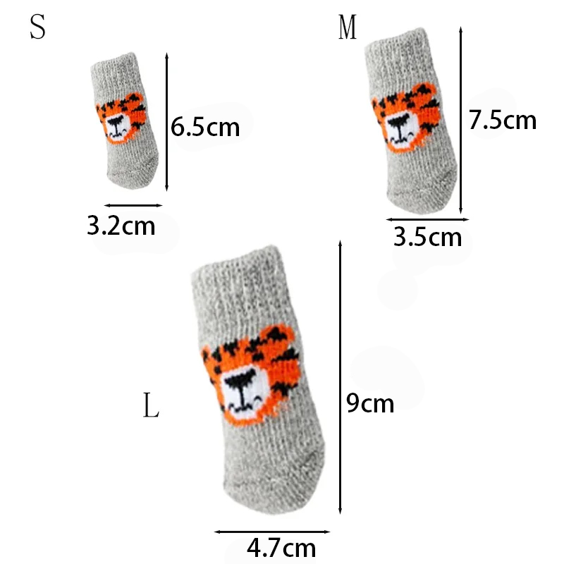 4Pcs Winter Pet Dog Socks Anti - Dog Booties Paw Protector บทวิจารณ์และราคา