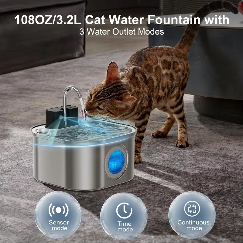 3.2L Wireless Cat Water Founta - Pet Water Fountain บทวิจารณ์และราคา